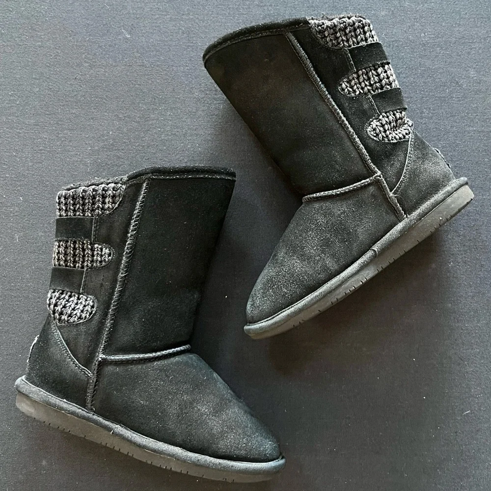 Bearpaw Boshie Youth Black boots size 2